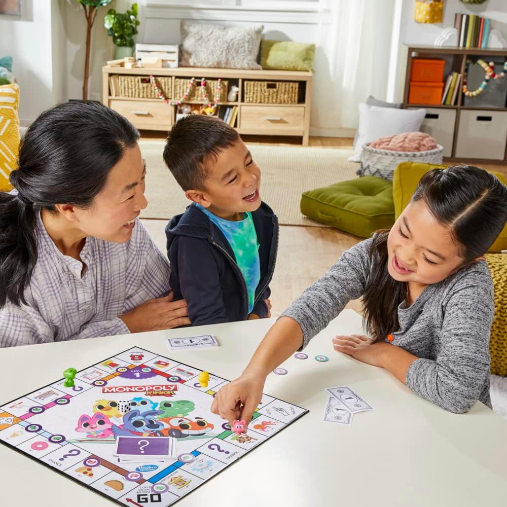 Monopoly Junior Board Game, 2-Sided Gameboard, 2 Games in 1, Monopoly Game for Younger Children; Kids Games, Junior Games - Image 2