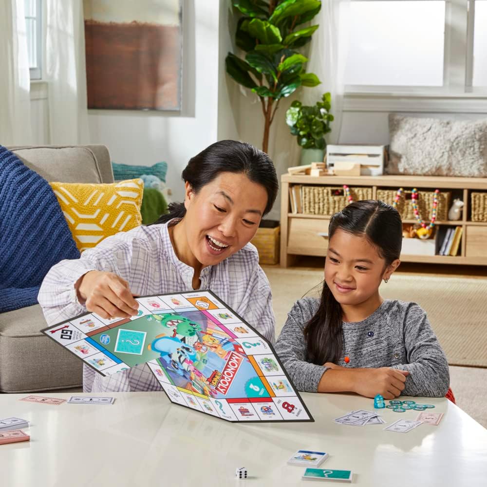 Monopoly Junior Board Game, 2-Sided Gameboard, 2 Games in 1, Monopoly Game for Younger Children; Kids Games, Junior Games - Image 3