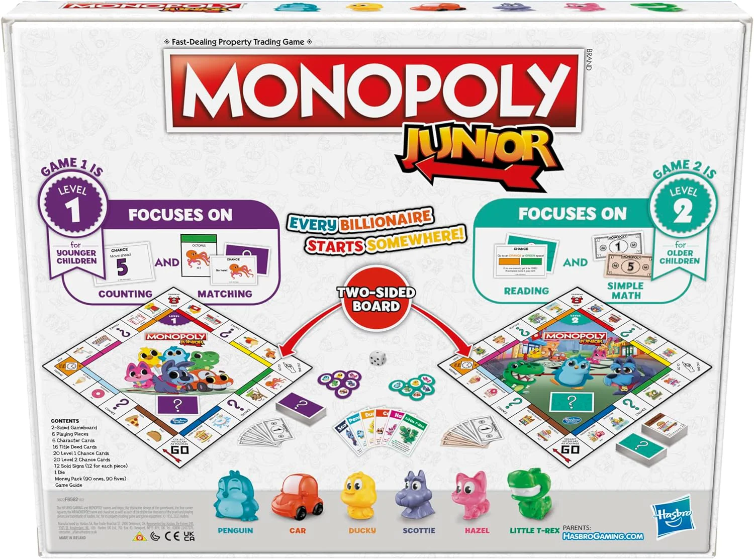 Monopoly Junior Board Game, 2-Sided Gameboard, 2 Games in 1, Monopoly Game for Younger Children; Kids Games, Junior Games - Image 4