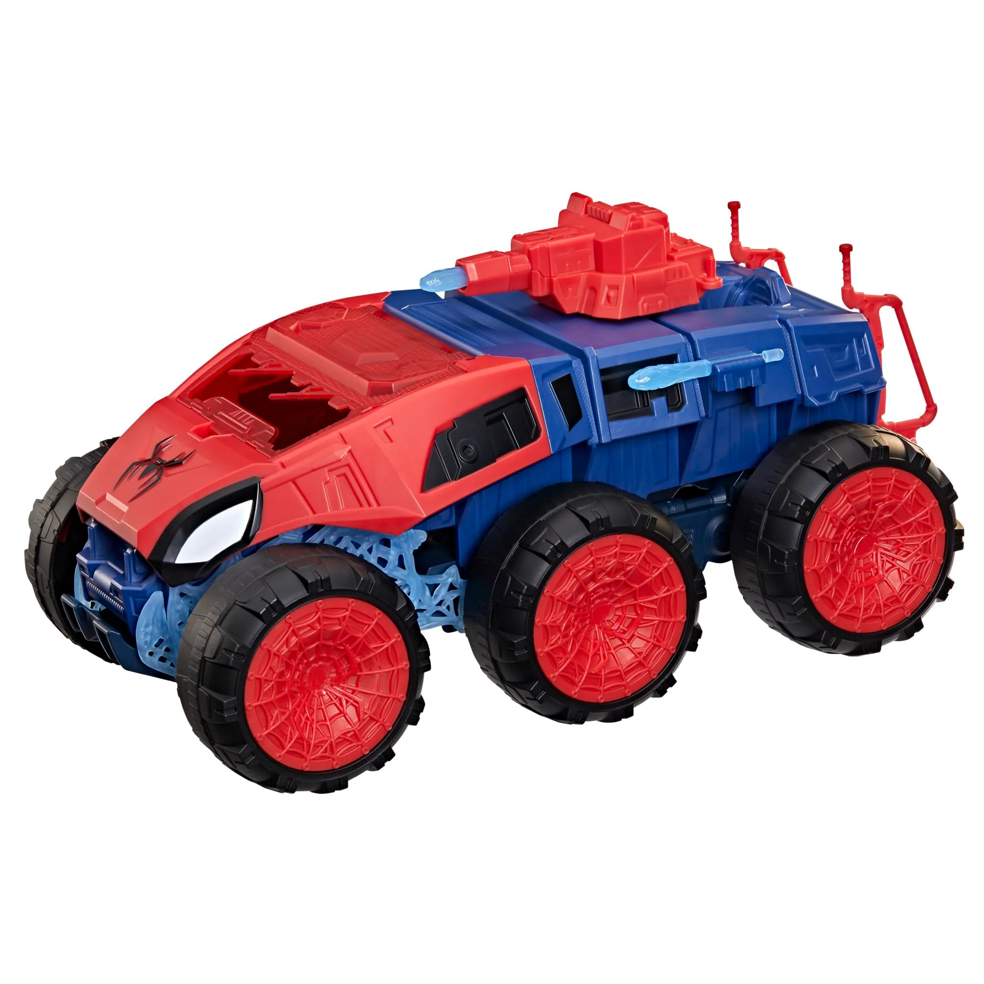 Marvel Spider Day 2-in-1 Super Mampf-Fahrzeug, Fahrzeug für Action-Figuren (11,4 cm), Superhelden-Spielzeuge und Figuren, ab 4 Jahren