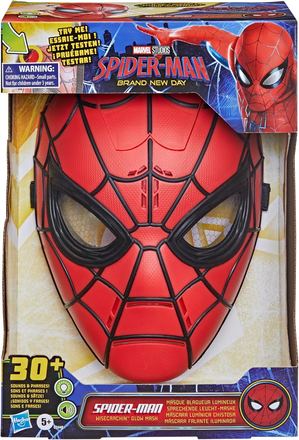 Marvel Studios Spider-Man: Brand New Day Wisecrackin’ Glow Mask, Electronic Role-play Toy, Super Hero Costume Mask and Toys for Kids, Ages 5+ - Image 3
