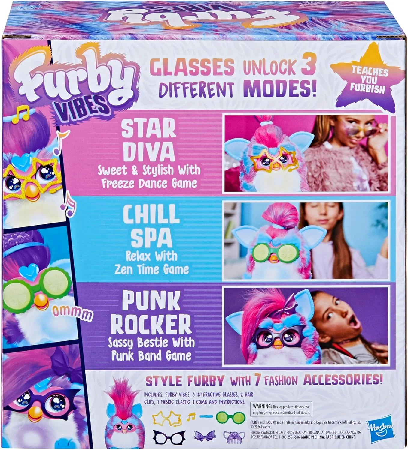 Furby Vibes Blue Razz Interactive Electronic Plush Toy for Girls & Boys 6+ - Image 4