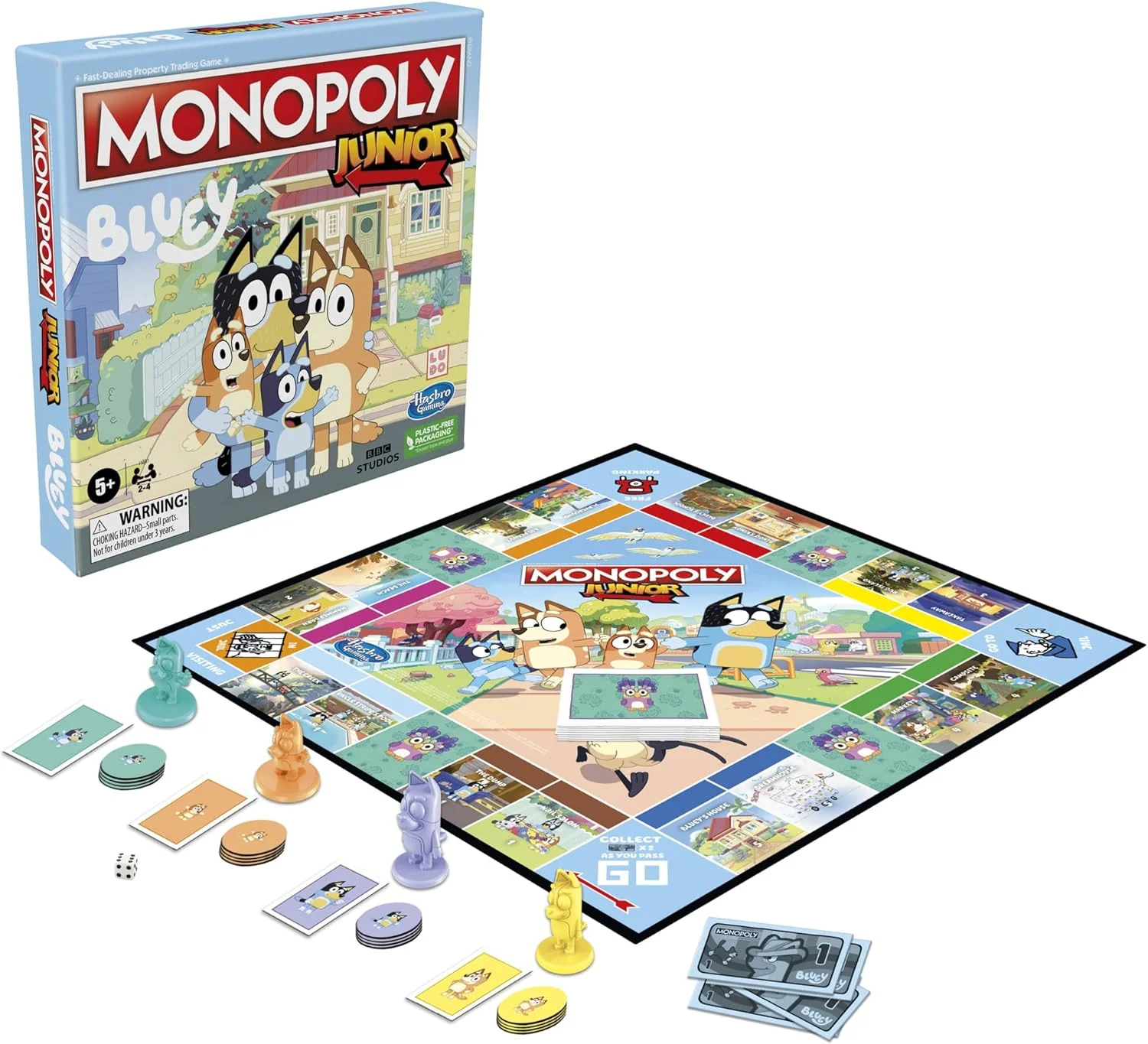 Monopoly Junior: Bluey Edition Board Game for Children Aged 5+, Play as Bluey, Bingo, Mum and Dad, Features Artwork from the Animated Series - English Version - Image 3