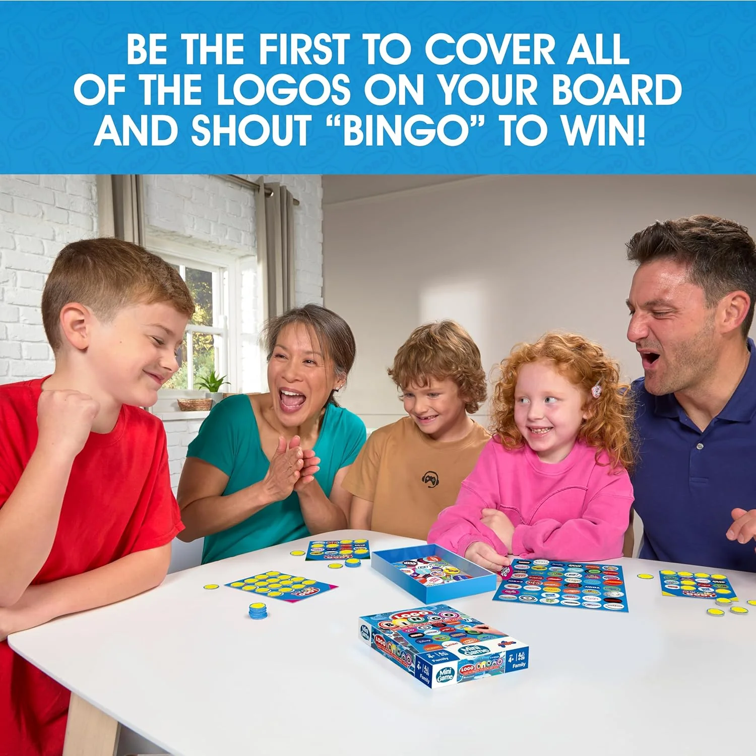 LOGO Bingo Mini Game, Fast Paced Family Bingo Board Game with Iconic Brands and Characters, Travel Size Party Game for Kids and Adults, Easy Fun Group Game for 4 to 20 Players Age 4+ - Image 2