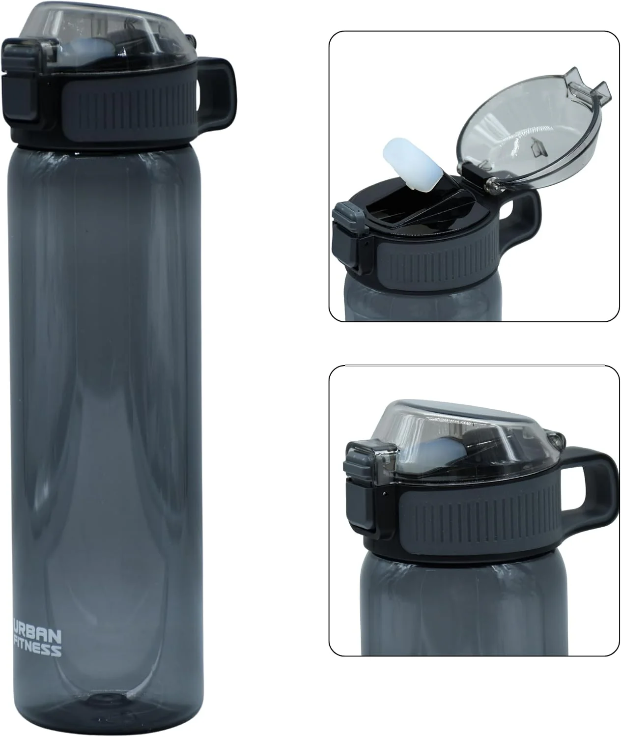 VitalFlip Water Bottle, 800ml BPA Free Tritan Sports Bottle with Flip Lid, Straw, Leakproof Carry Handle for Gym, Travel and Everyday Hydration - Image 2