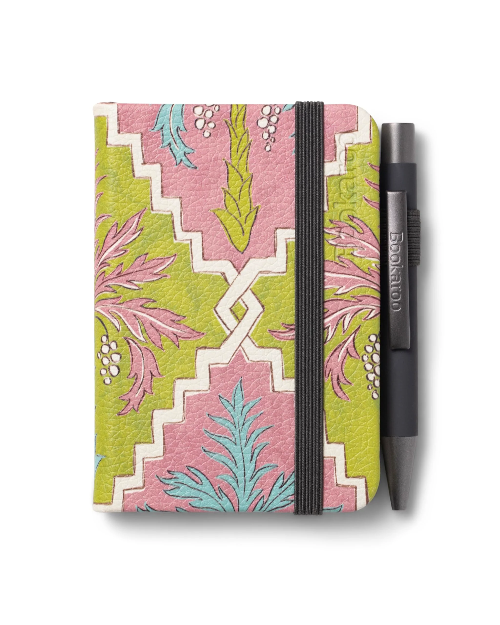 IF Bookaroo Notebook - A7 Pocket and Handbag size Notebook plus Black Ballpoint Pen, 192 pages - Pastels Charcoal - Palm