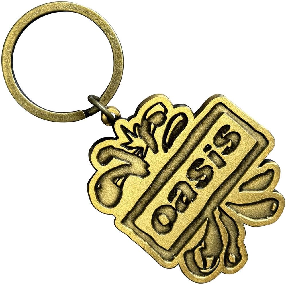 Oasis Gold Band Logo Splat Keychain Keyring One Size - Image 2