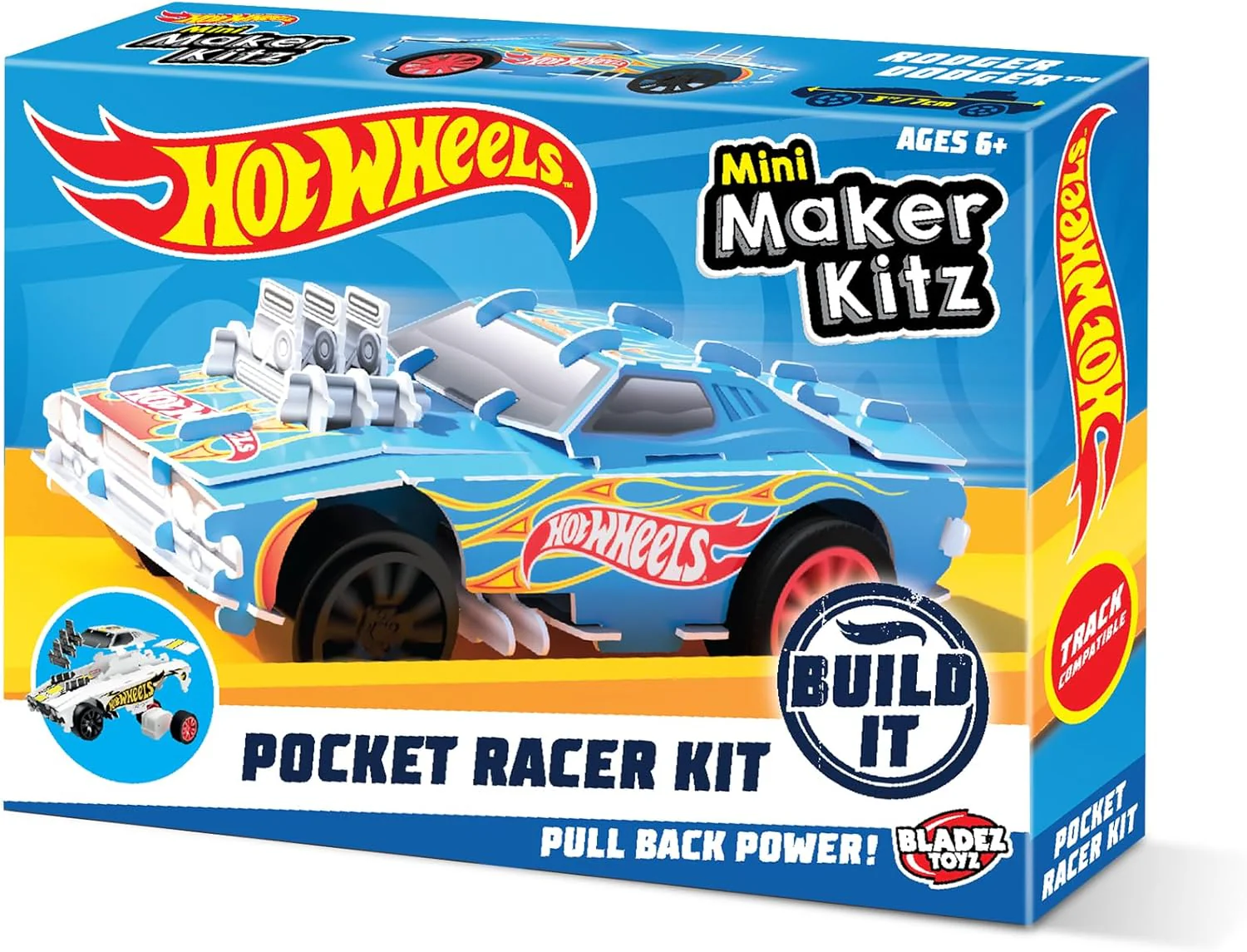 BLADEZ Hot Wheels Toyz Pocket Racer Maker Kitz 1 Pack - Build & Race Mini Cars - Pull-Back Motoren voor Turbo Prestaties & Eenvoudige Snap-Fit Montage - Werkt op Hot Wheels Track - KLEUREN ZULLEN - Image 5