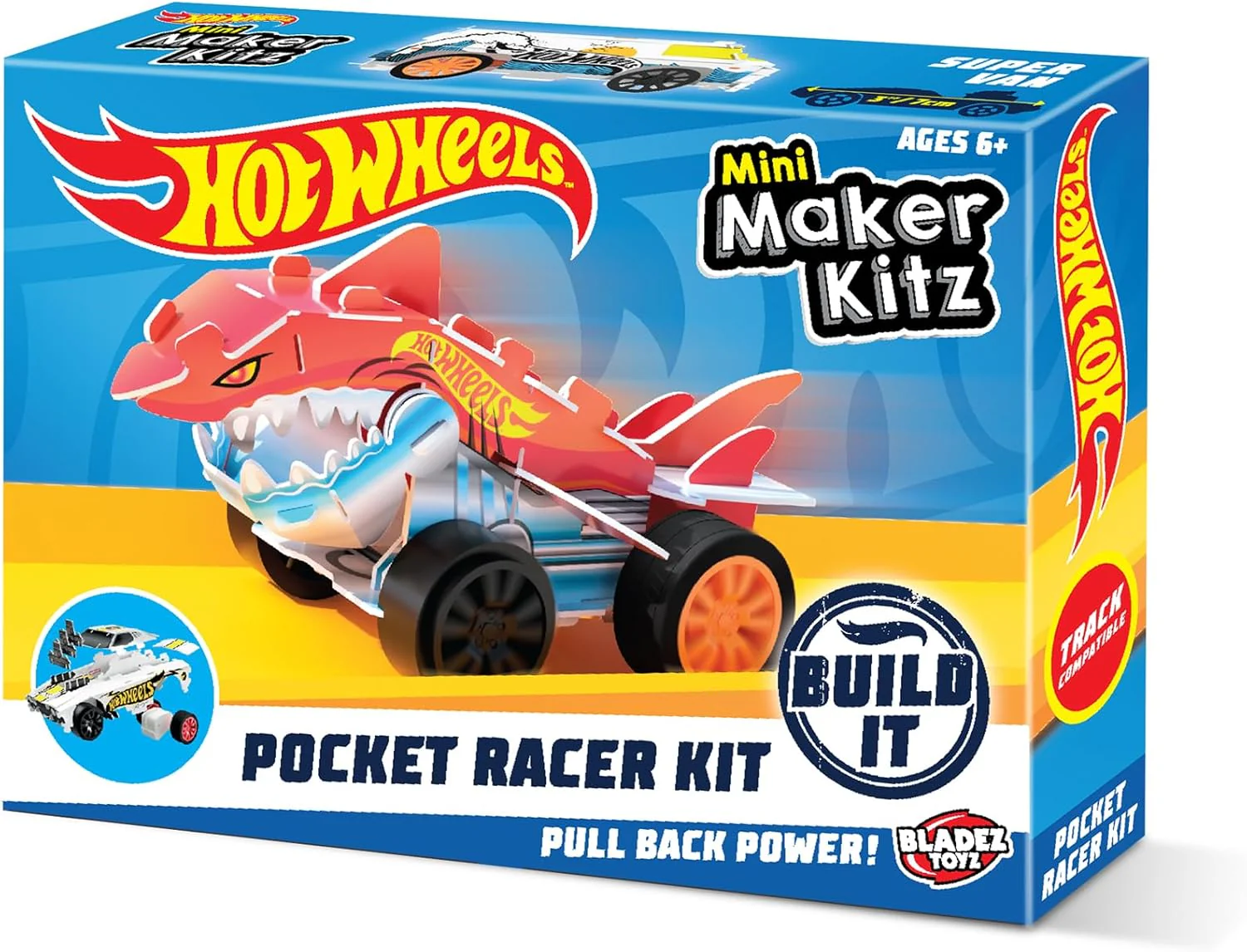 BLADEZ Hot Wheels Toyz Pocket Racer Maker Kitz 1 Pack - Build & Race Mini Cars - Pull-Back Motoren voor Turbo Prestaties & Eenvoudige Snap-Fit Montage - Werkt op Hot Wheels Track - KLEUREN ZULLEN - Image 6