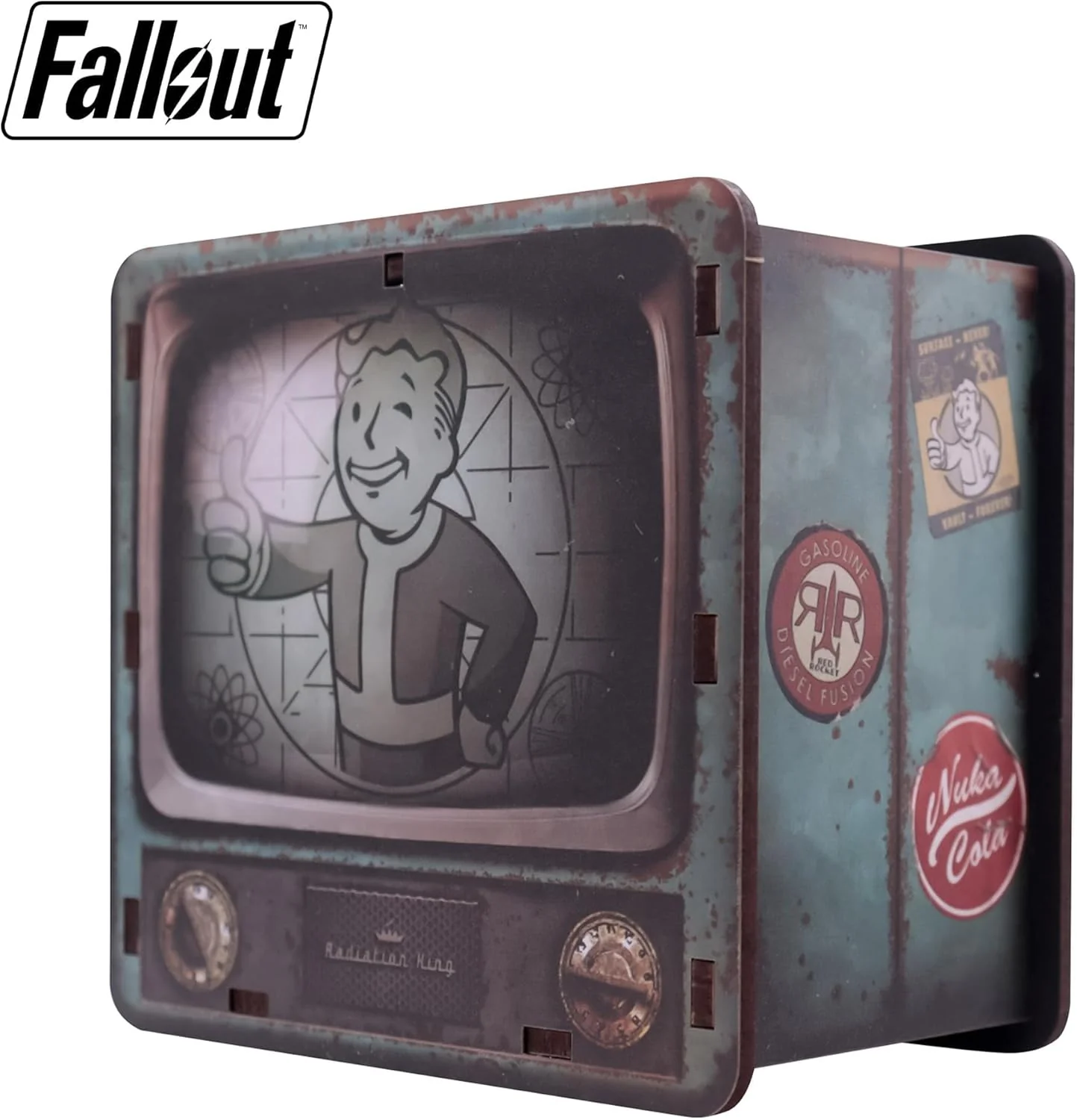 FaNaTtik Fallout Desk Tidy - Organizer da scrivania per TV con licenza ufficiale Vault‑Tec Retro con Vault Boy, portapenne e portapenne in MDF per giochi o ufficio - Image 8