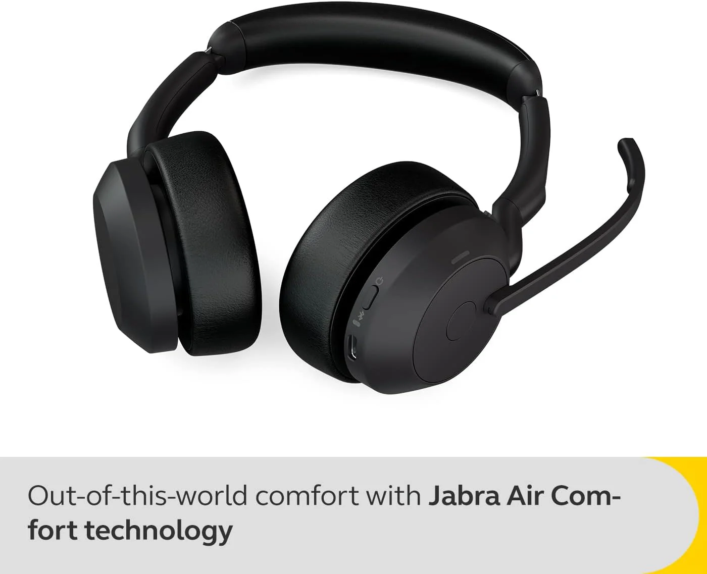 Jabra Evolve2 55 Micro-casque sans fil stéréo avec technologie Jabra Air Comfort, micros à réduction de bruit et ANC. Certifié MS Teams, fonctionne avec toutes les plateformes - Noir - Image 3