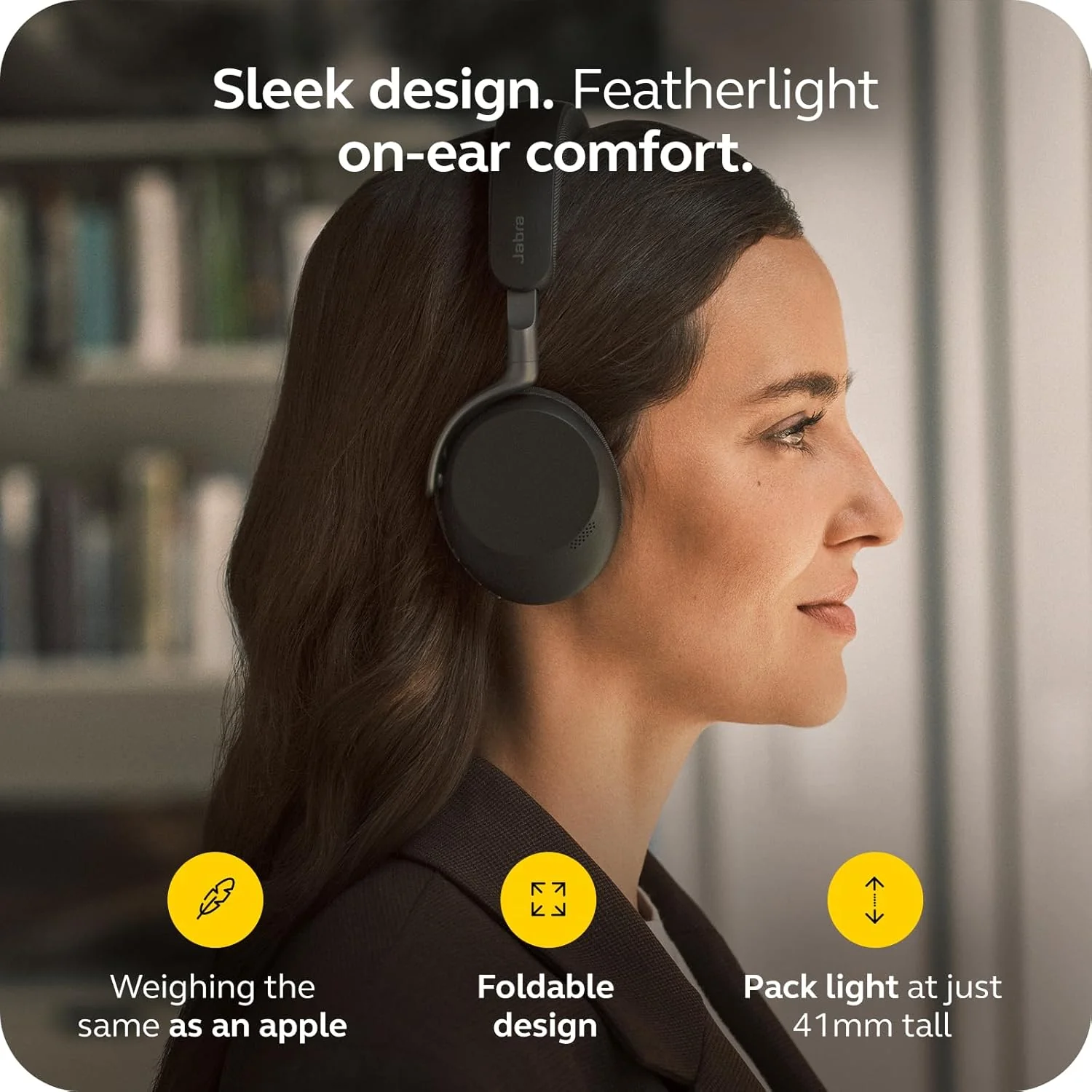 Jabra Evolve3 75 On-Ear Wireless Bluetooth Headset with Mic and Wireless Charging Stand for Work, USB-C, AI Voice Call Technology, Advanced ANC, 22-Hour Battery, Works with Online Meeting Apps, Black - Image 4