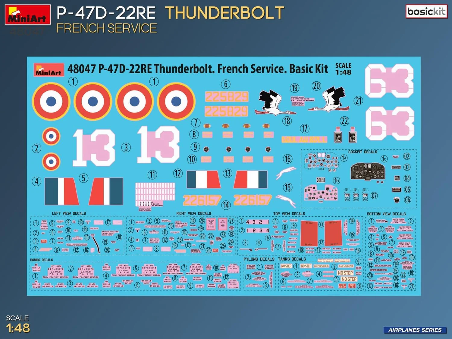 MiniArt - 1/48 P-47d-22re Thunderbolt. French Service. Basic Kit - Image 2