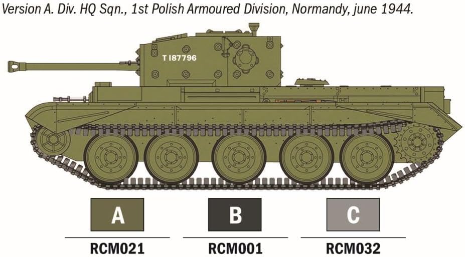 Italeri 75004 Line Starter Set - Easy Paint: Cromwell Mk. IV, 1:56 Scale, Plastic Model Kit/Model Assembly Includes Glue and 3 Acrylic Paint Markers - Image 5