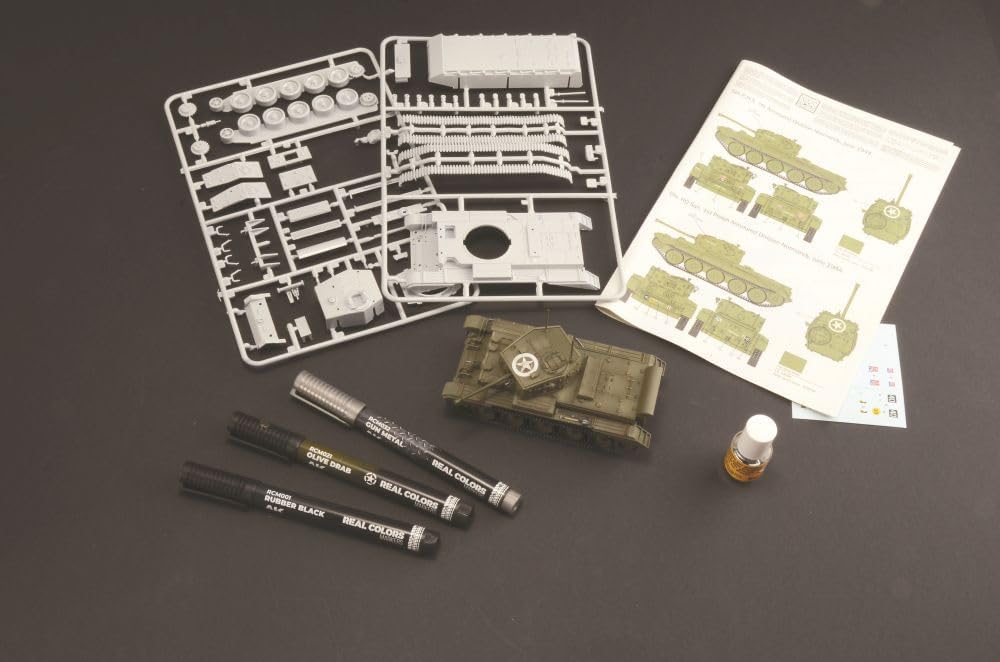 Italeri 75004 Line Starter Set - Easy Paint: Cromwell Mk. IV, 1:56 Scale, Plastic Model Kit/Model Assembly Includes Glue and 3 Acrylic Paint Markers - Image 6