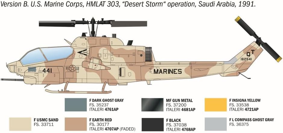 Italeri 90160 AH-1W Super Cobra 1:72 Scale Plastic Model Kit/Model Assembly - Image 4
