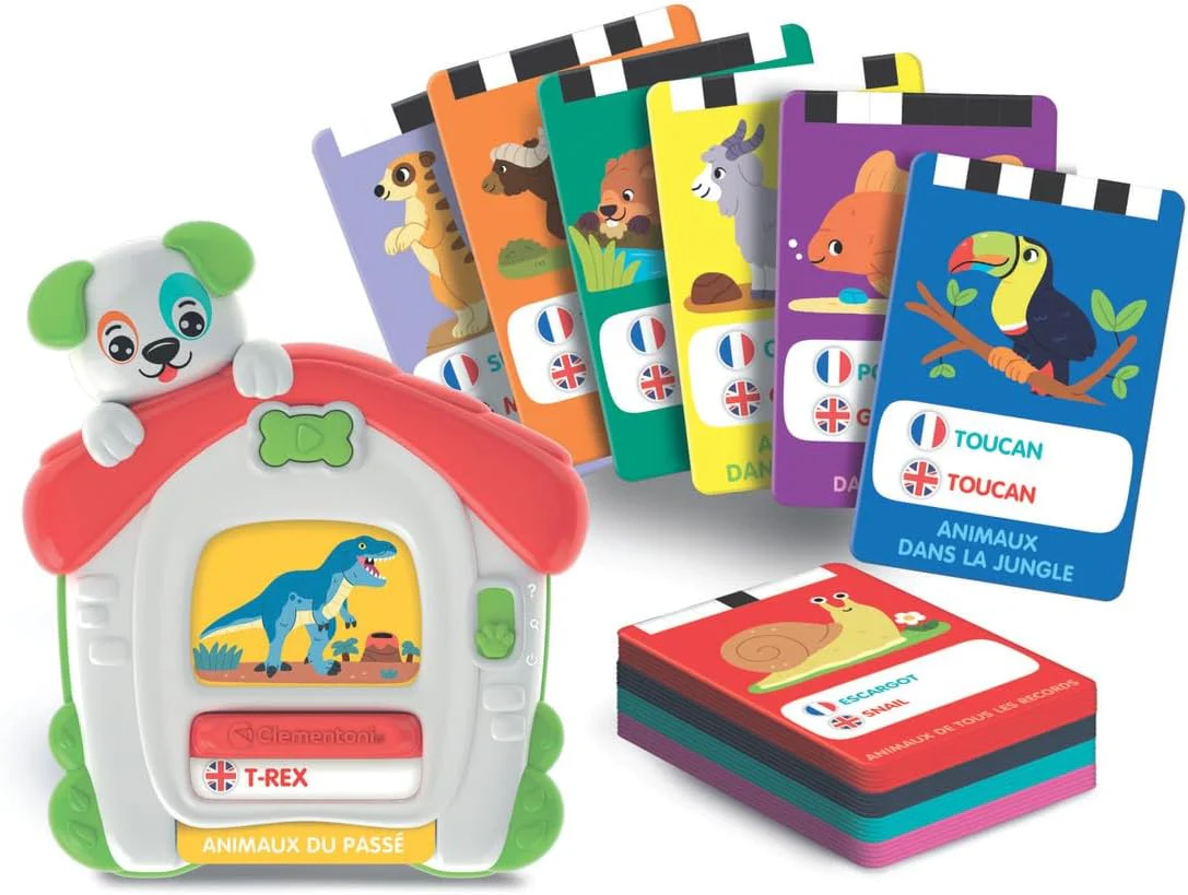 Clementoni - Mes 100 Premiers Mots Bilingues Les Animaux – 2-4 Ans – Jeu éducatif Enfant français Anglais avec Cartes interactives et Lecteur sonore, Apprentissage vocabulaire, Jouet Fille garçon - Image 2