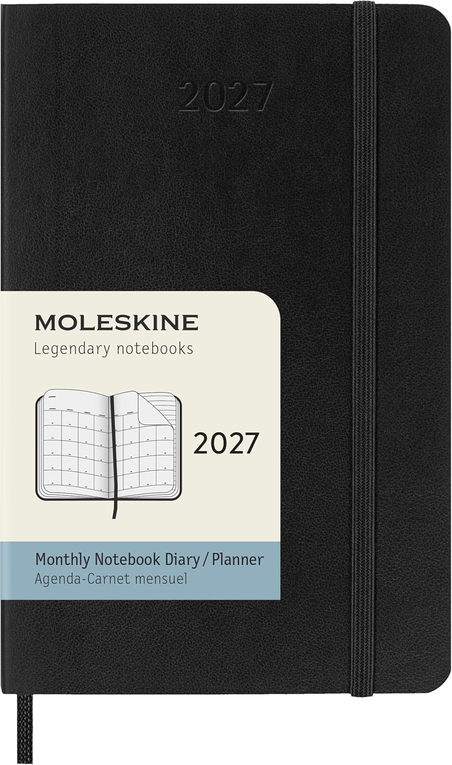 Moleskine Monthly Planner 2027, Soft Cover 12 Month Diary with Elastic Closure, Pocket Size 9x14 Cm, Black - Image 4