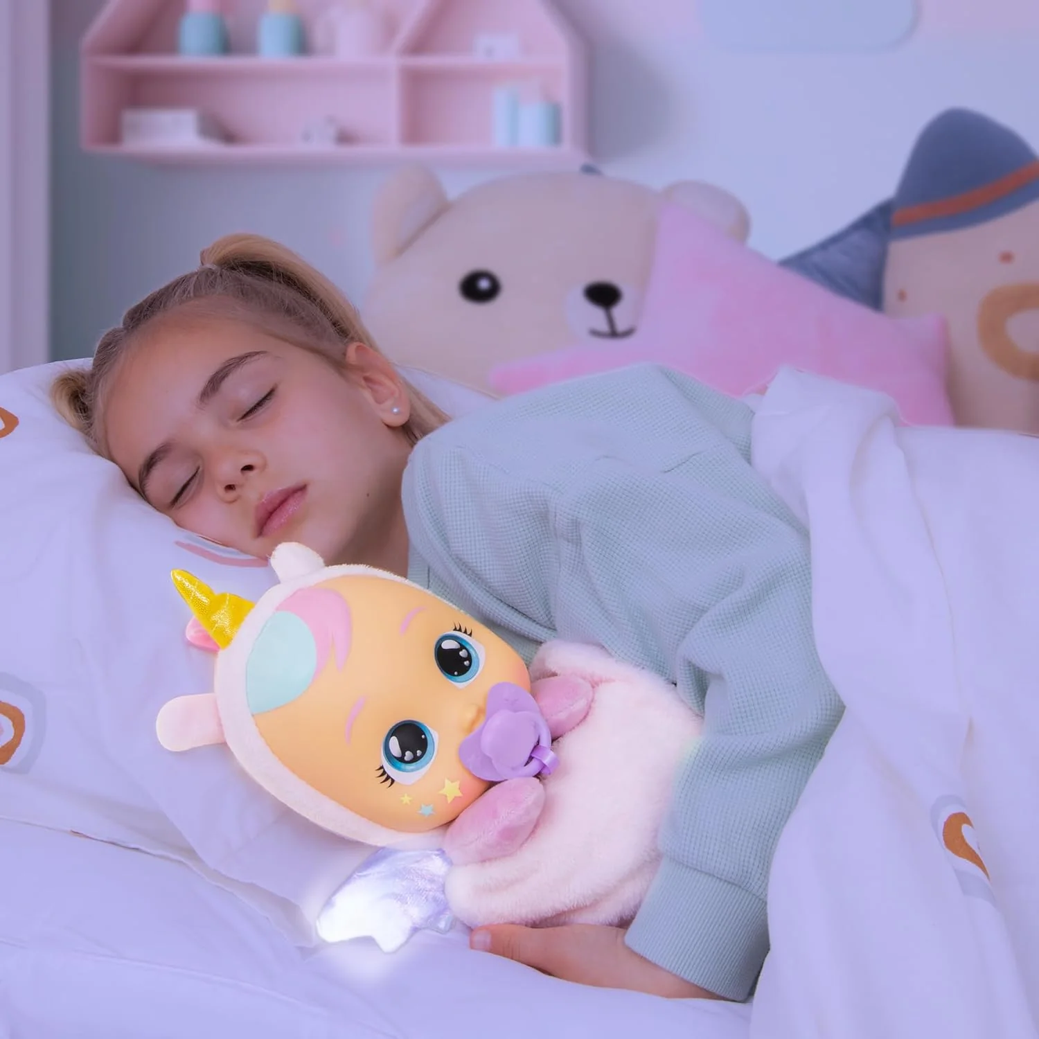 CRY Babies Luna & Poppy Interaktive Puppe Kinderleichtes Einschlafen mit Goodnight Friends Luna und Poppy, mit magischen Lichtern, sanften Babylauten und Schlafliedern. Kinder ab 3 Jahren - Image 8
