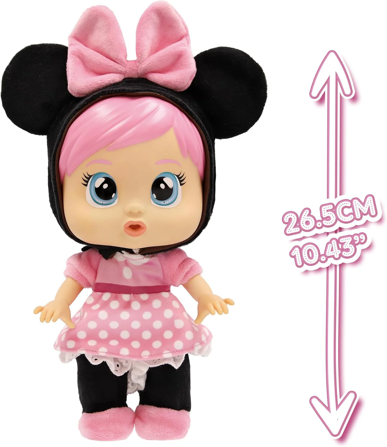 Cry Babies Disney Minnie Baby-Puppe Loving Care inspiriert von Minnie Mouse, inklusive 3 Zubehörteilen und weint echte Tränen. Kinder ab 3 Jahren. - Image 3