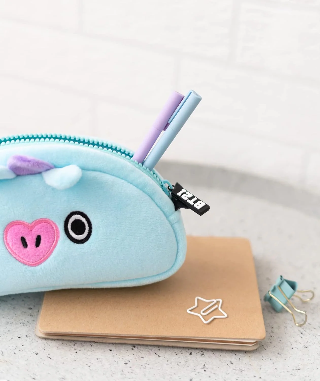 Grupo Erik Plüsch Mäppchen BT21 New Mang 1 Fach - Stift Etui Schule BTS Fanartikel - Federmäppchen Mädchen Schlampermäppchen Offizieller BT21 Merch - Image 3