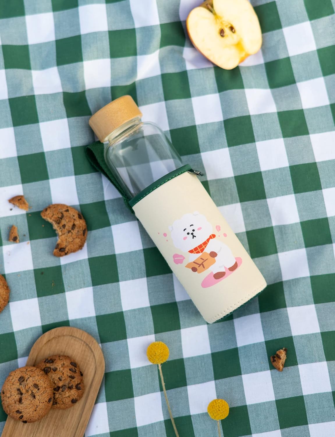 Grupo Erik Trinkflasche 500 ml Glas - GYM Flasche BT21 RJ Glasflasche 500 ml - Sportflasche Kinder - Wasserflasche Glas - BTS Fanartikel Offizieller BTS Merch - Image 6