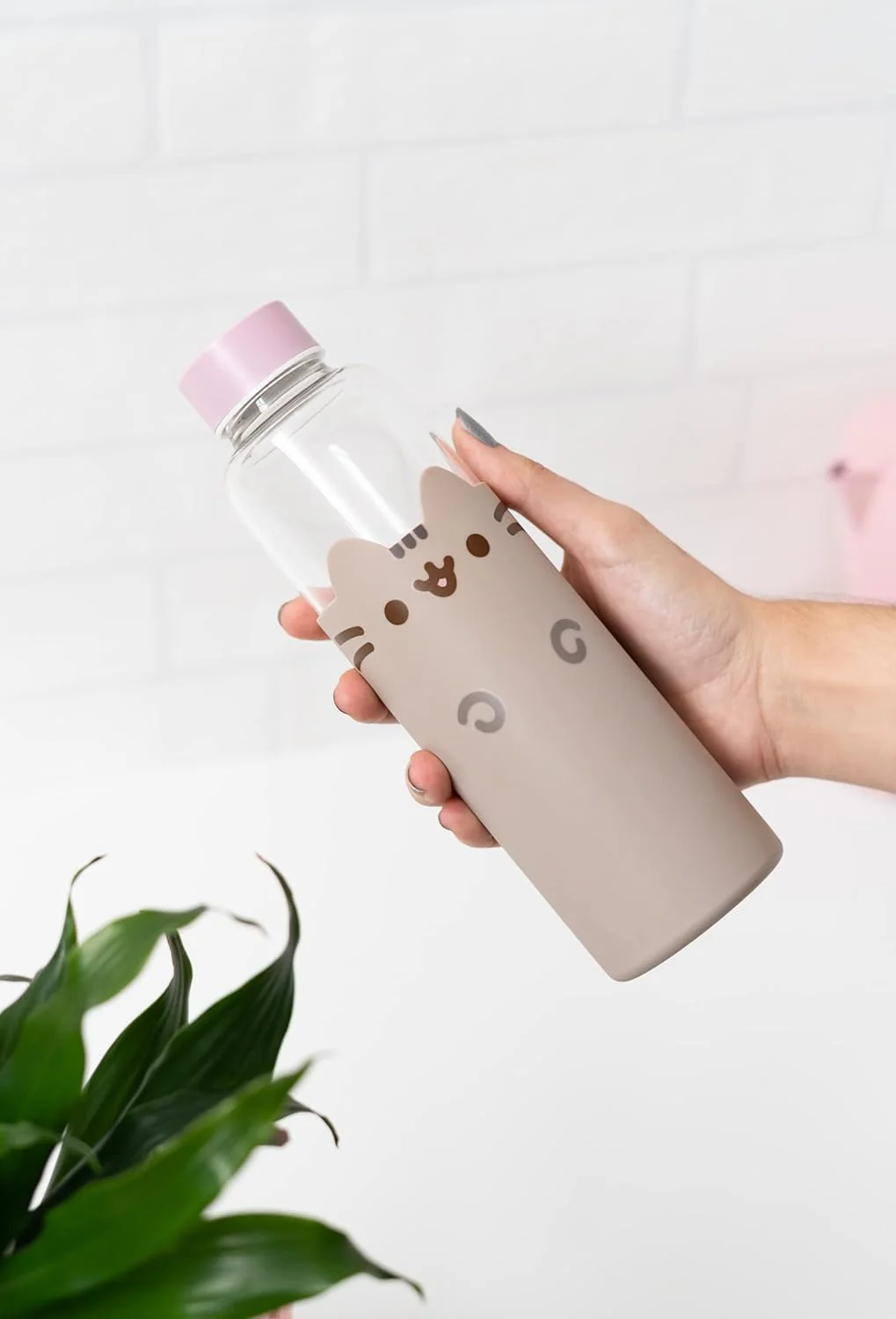 Grupo Erik BDC009 Glazen Waterfles Pusheen - 500 ml Herbruikbare Fles - Glazen Drinkfles met siliconen hoes - Image 5