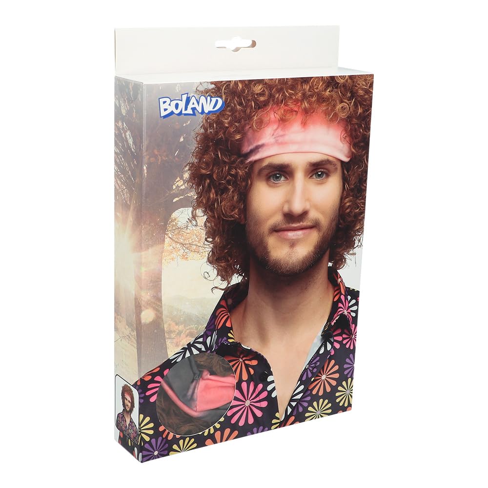Boland 85715 - Perücke Hippie-Groove mit Stirnband, kurze Kunsthaare mit Locken, Zubehör für Faschingskostüme, Karneval, Mottoparty - Image 3