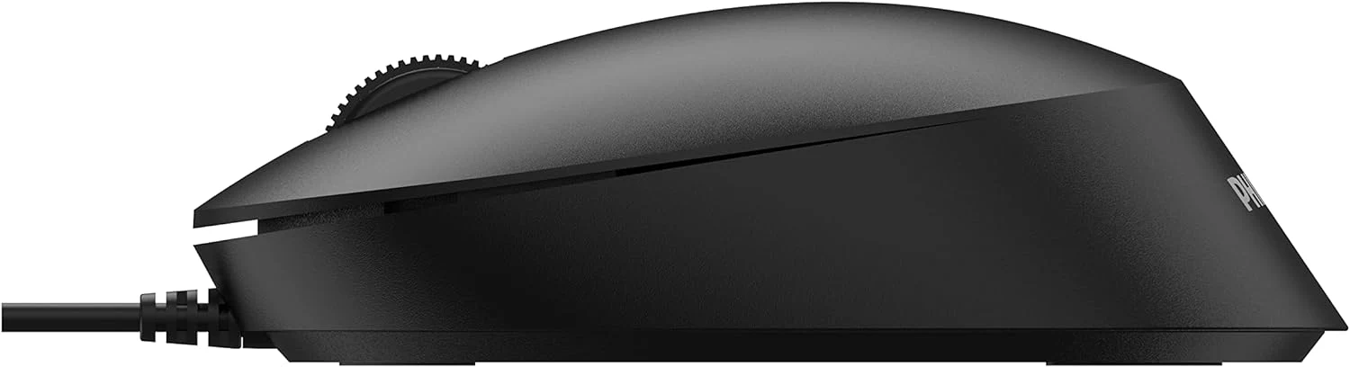 PHILIPS SPK7207B wired mouse - USB 2.0 connection, ergonomic design and 1,200 DPI sensor, quiet clicks, for left and right-handed users, compatible with PC, Mac, laptop, black - Image 2