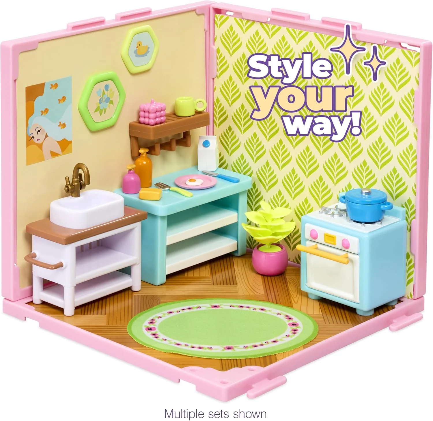Goliath Suite Spaces - Kitchen Set | Your Room, Your Rules! Contains 20 Cooking Themed Accessories | Modular Dolls House Rooms with Customizable Furniture & Decor | For Ages 6+ - Image 4