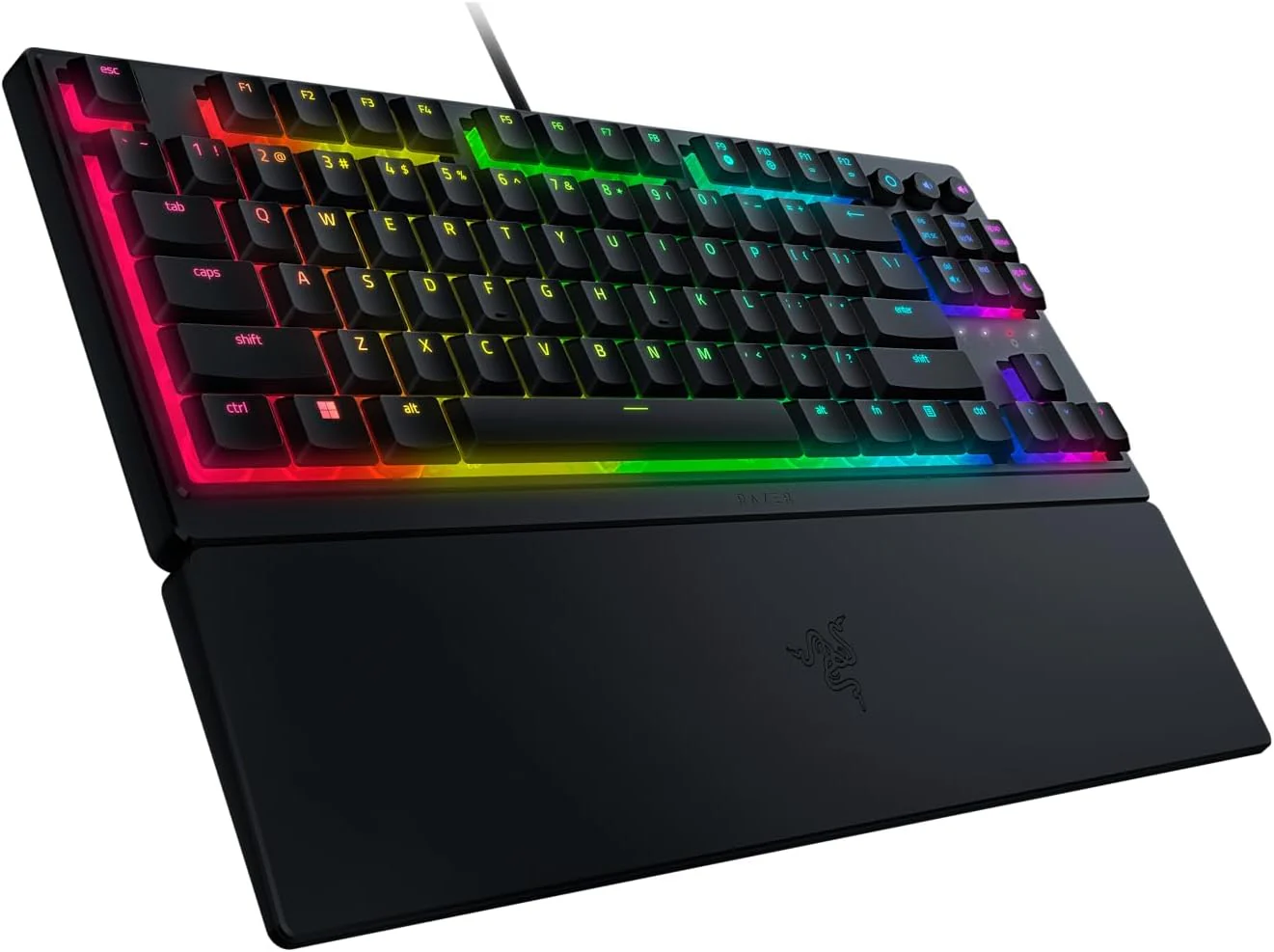 Razer Ornata V3 Tenkeyless - Compact Low Profile Gaming Keyboard (Mecha-Membrane Switches, UV-coated Keycaps, Backlit Dedicated Media Keys, Magnetic Soft-Touch Wrist Rest) QWERTY UK Layout | Black - Image 2