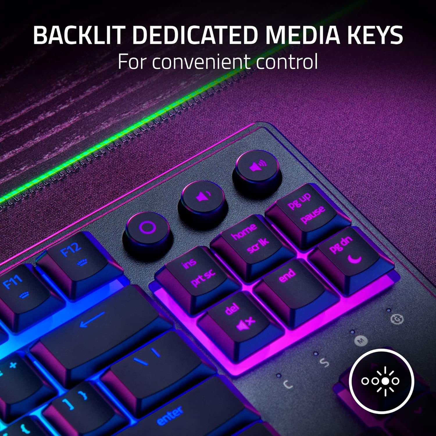 Razer Ornata V3 Tenkeyless - Compact Low Profile Gaming Keyboard (Mecha-Membrane Switches, UV-coated Keycaps, Backlit Dedicated Media Keys, Magnetic Soft-Touch Wrist Rest) QWERTY UK Layout | Black - Image 4