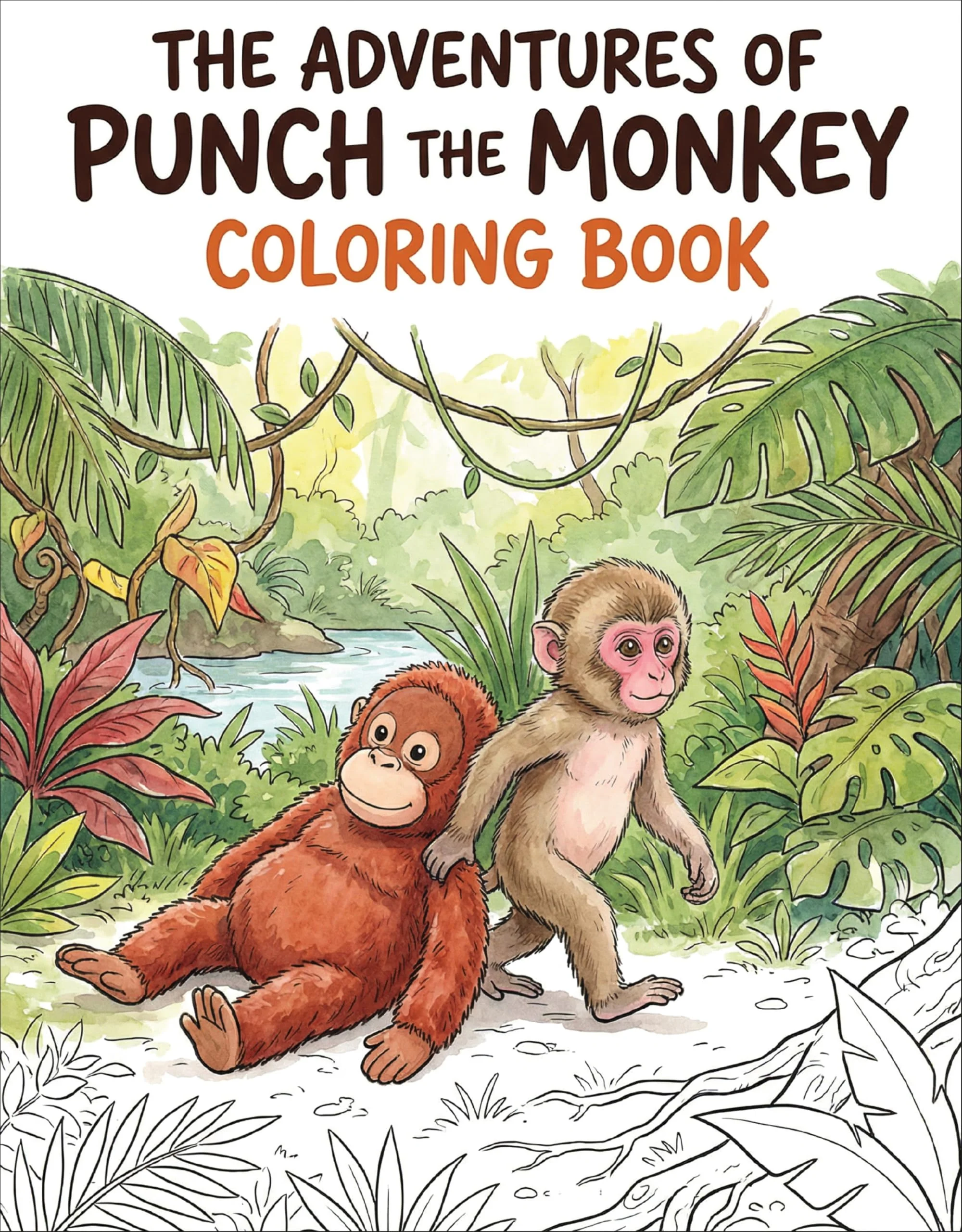 The Adventures of Punch the Monkey Coloring Book for Adults and Kids: Simple, Easy Designs for Fun and Relaxation