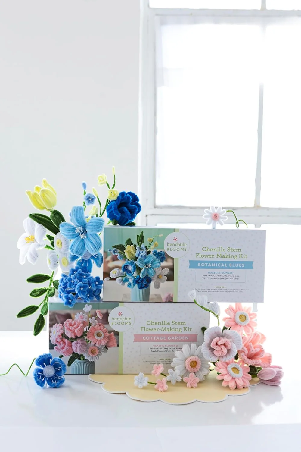 Bendable Blooms Chenille Stem Flower-Making Kit Cottage Garden: Everything You Need to Make a Beautiful Floral Bouquet: Over 150 Chenille Stems with ... Grosgrain Ribbon, and an Instruction Leaflet - Image 6