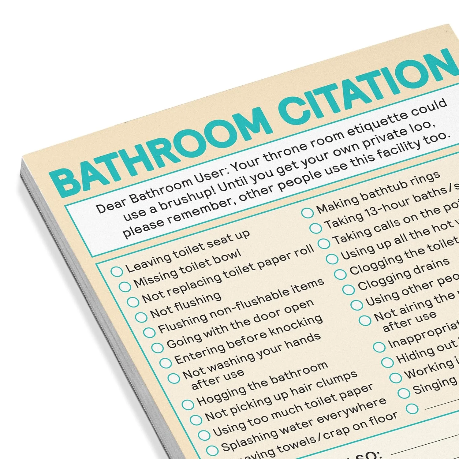 Bathroom Citation Nifty Note (Knock Knock Nifty Notes - Image 4