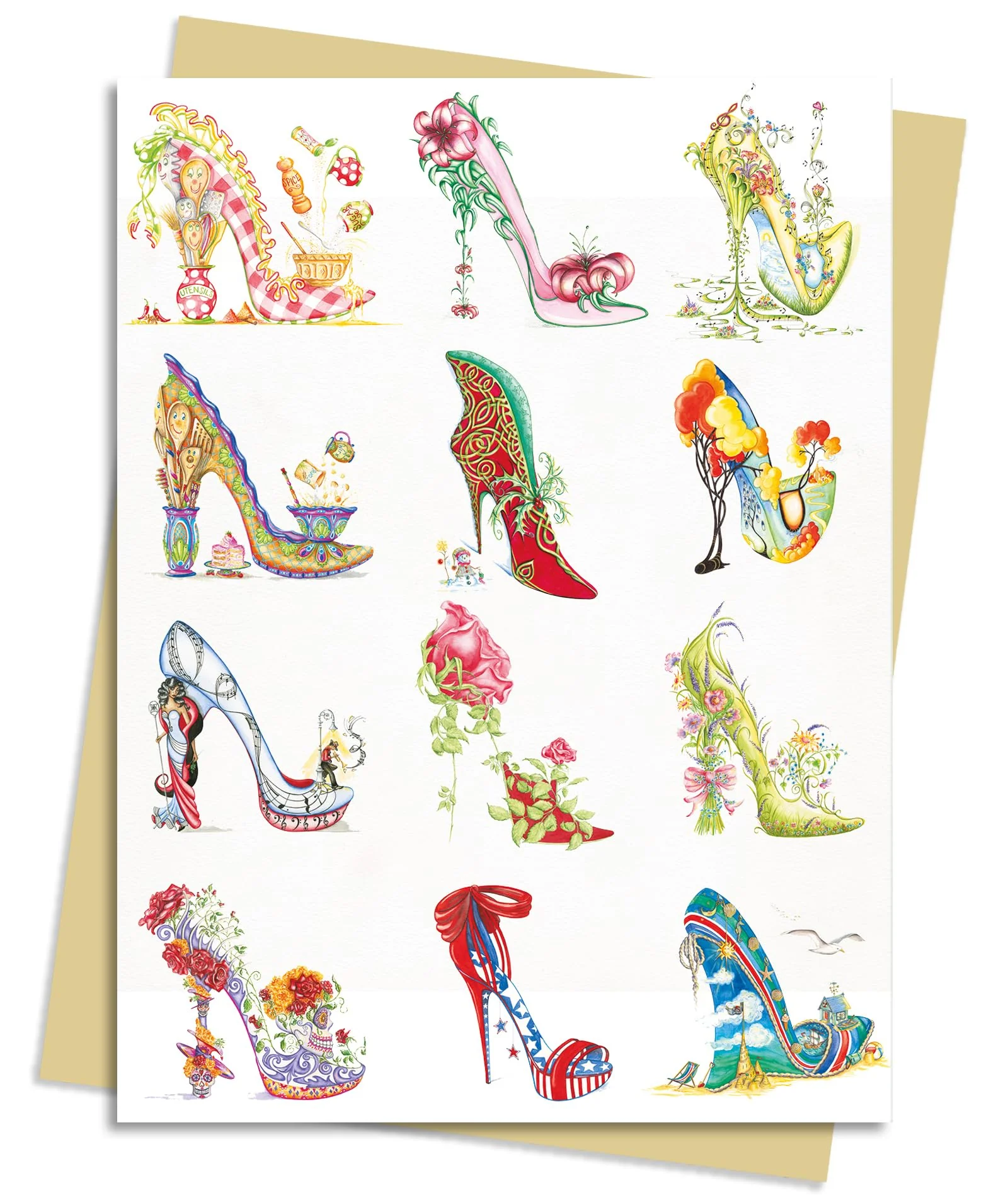 Sally King Design: The Art of the Shoe Greeting Card Pack: Pack of 6