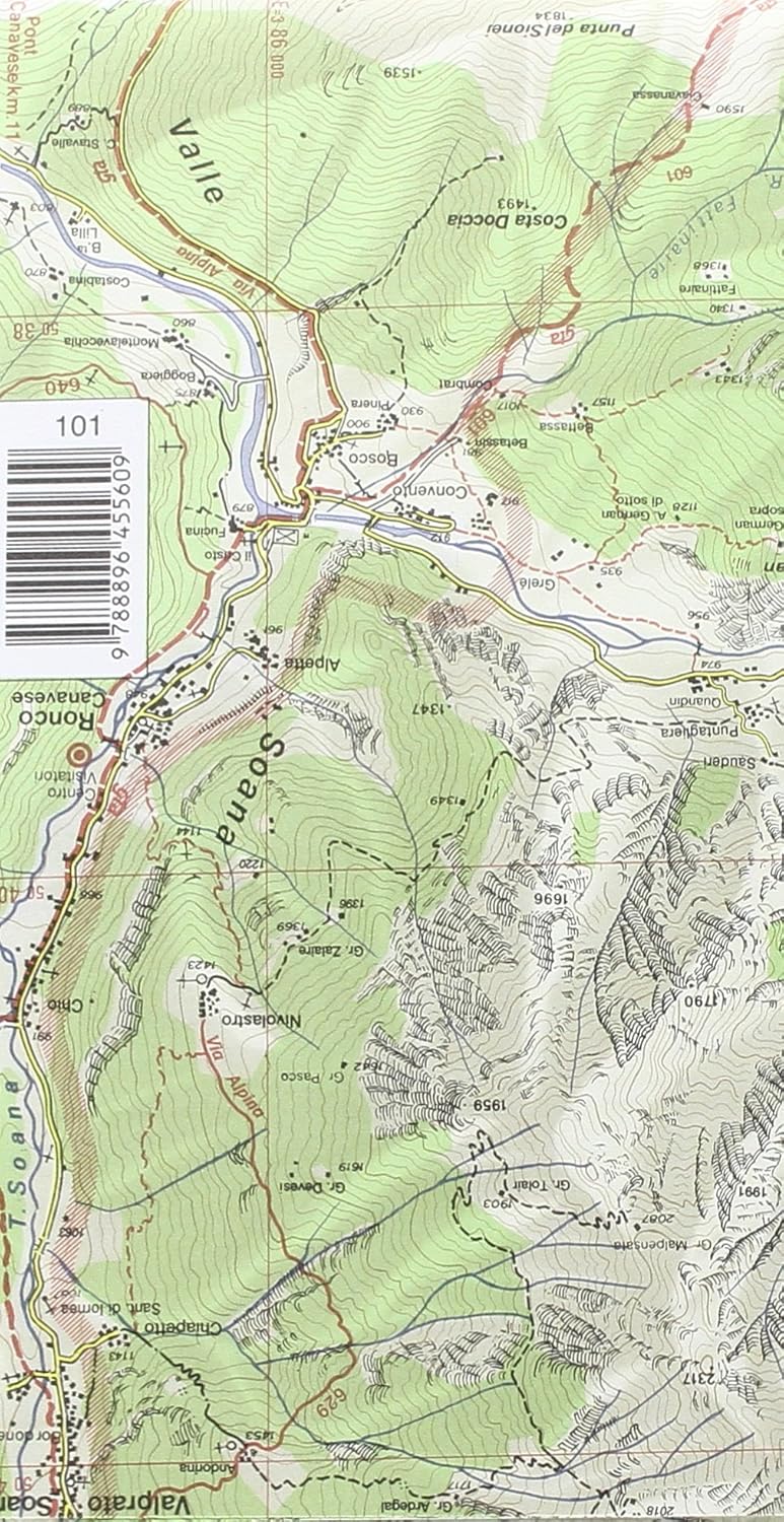 Carta n. 101 Gran Paradiso, la Grivola, Cogne 1:25.000. Carta dei sentieri e dei rifugi - Image 2