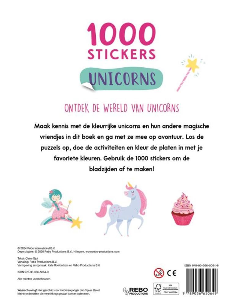 Doeboek Unicorns - 1000 Stickers - Image 2