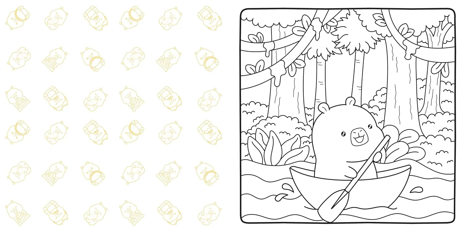 Cozy Capy Nature Days Coloring: Adorable Capybara Coloring Pages for Relaxation, Outdoor Adventures, and Everyday Joy (Cozy Capy Coloring - Image 3