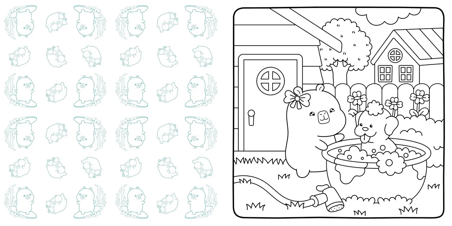Cozy Capy Nature Days Coloring: Adorable Capybara Coloring Pages for Relaxation, Outdoor Adventures, and Everyday Joy (Cozy Capy Coloring - Image 4