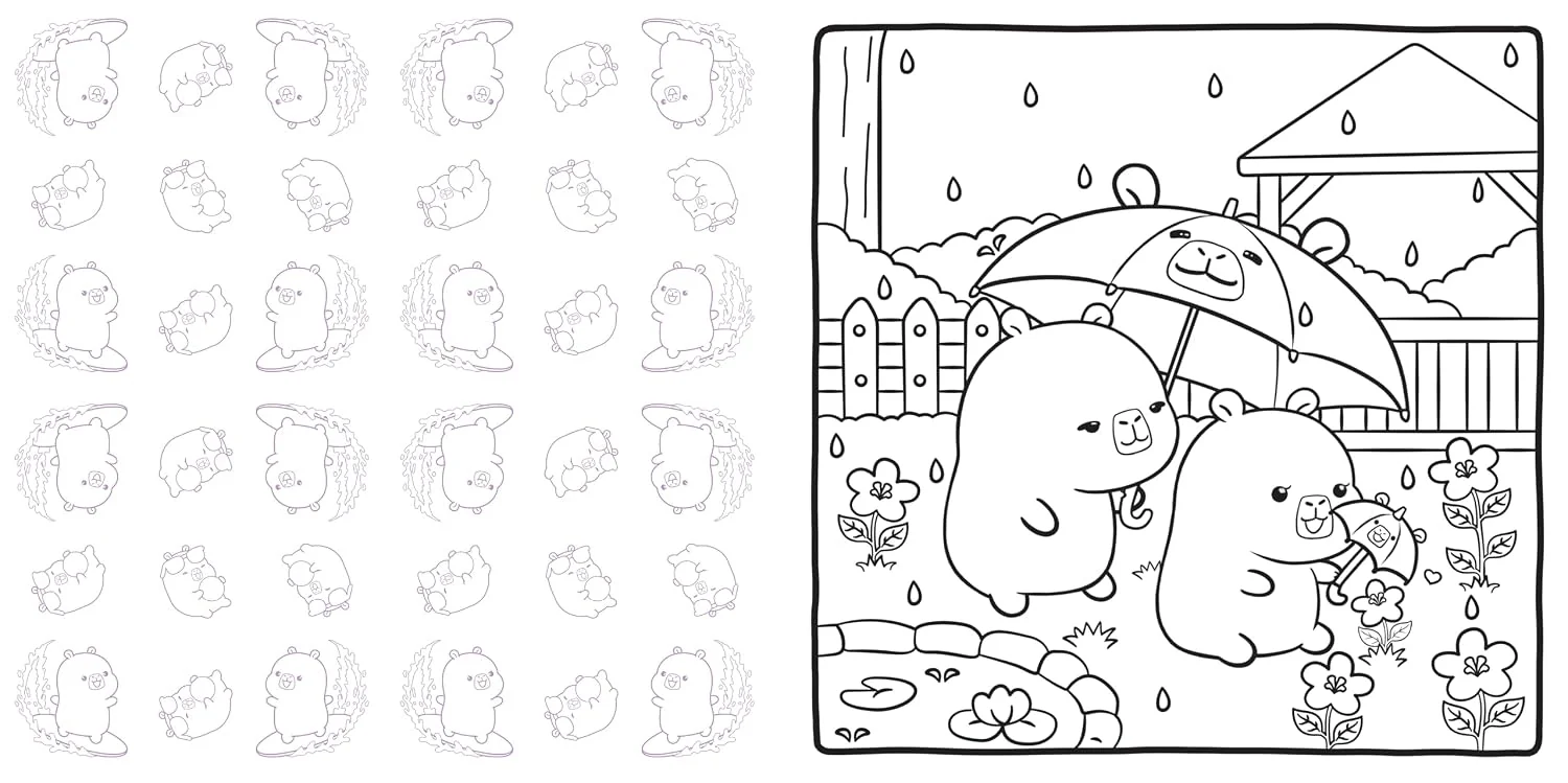 Cozy Capy Nature Days Coloring: Adorable Capybara Coloring Pages for Relaxation, Outdoor Adventures, and Everyday Joy (Cozy Capy Coloring - Image 6