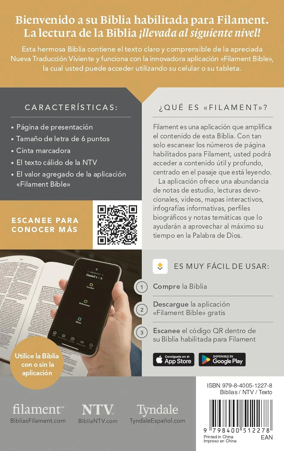 Biblia compacta NTV, con Filament (SentiPiel, Turquesa - Image 2